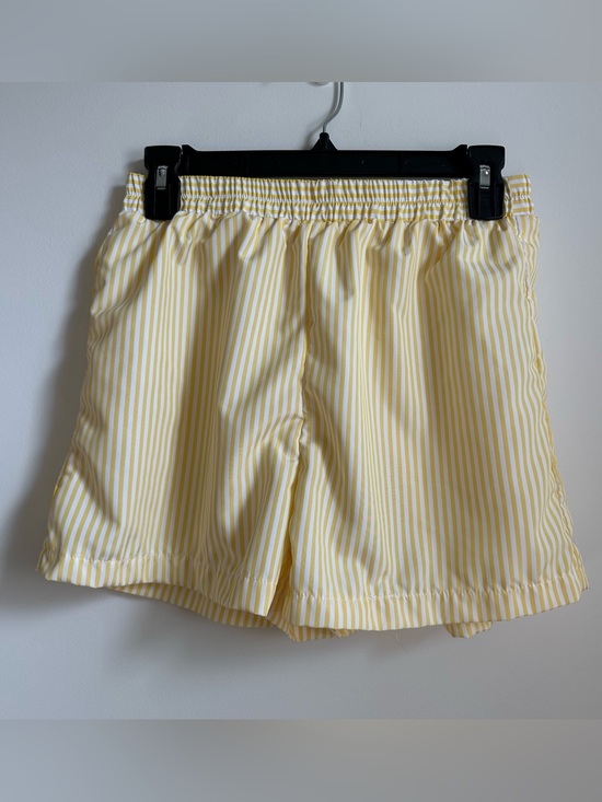 Pants - Yellow Stripe Women's Elastic-Waist Shorts